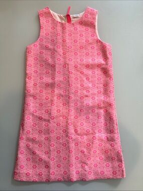 Girls' Pink Geometric Shift Dress